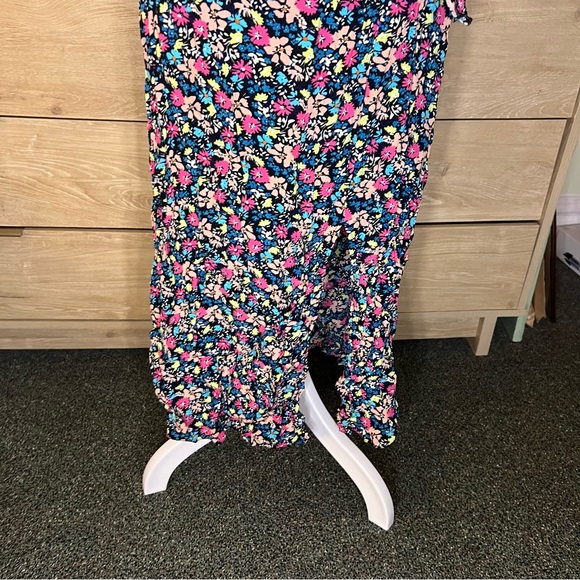 RIVER ISLAND Ditsy Floral Pattern Ruffle Tiered Midi Maxi Stretch Skirt Slit S - Picture 3 of 16